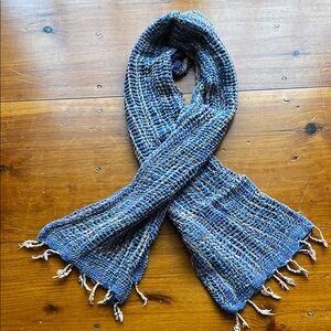 Purple cotton knit scarf